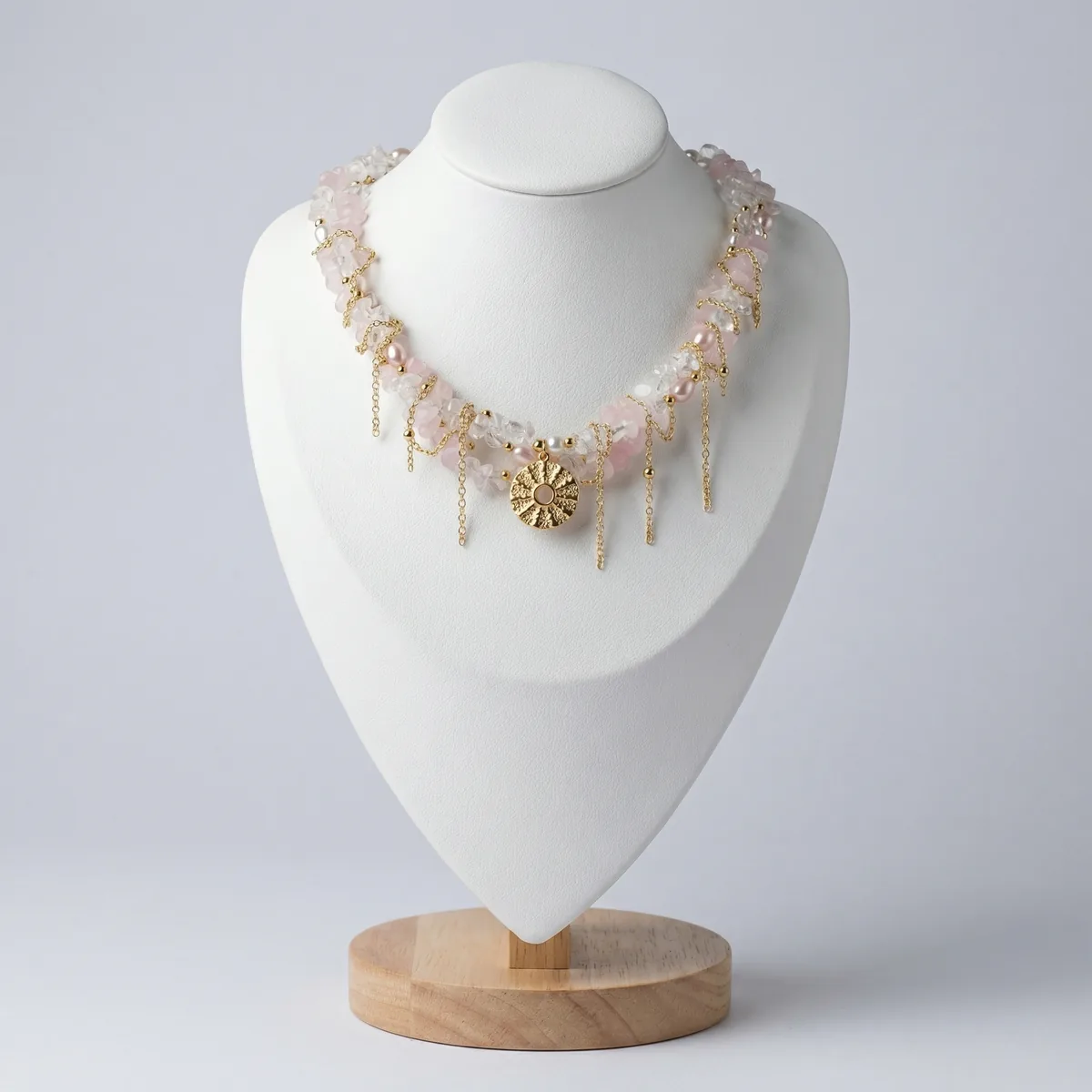 Колье "Розовый кварц"